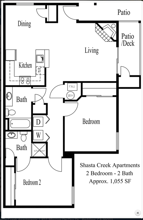 2BR/2BA - Shasta Creek Apartments