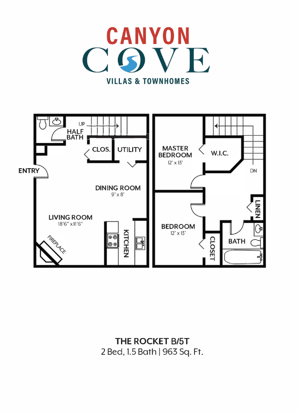 Canyon Cove Villas and Townhomes – Rocket 2 Bedroom 1.5 Bath Townhome