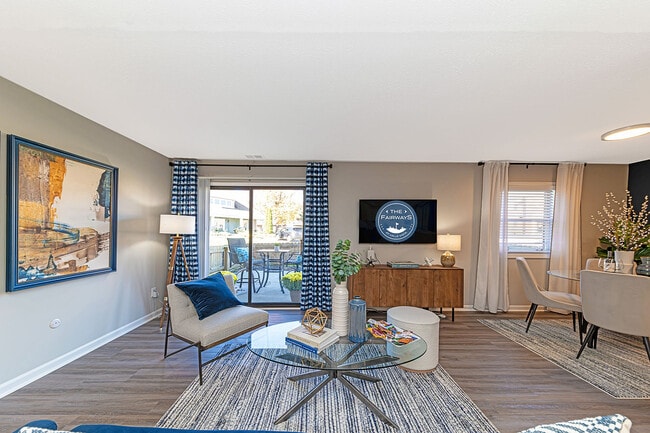 Spacious living room with hardwood-style flooring - The Fairways at Valle Vista