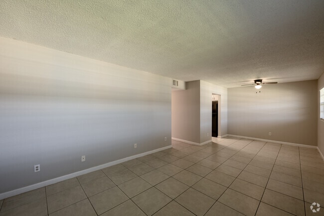 2BR, 1BA - 900SF - B1 - Living Room and Dining Area - The Element at 464
