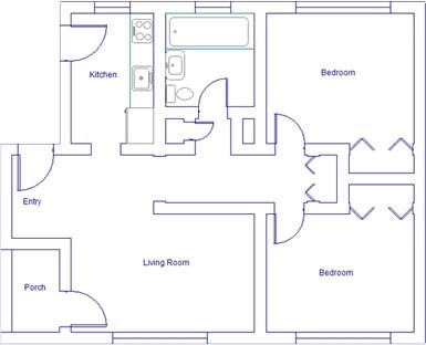 Plano de planta - Roosevelt Garden Apartments