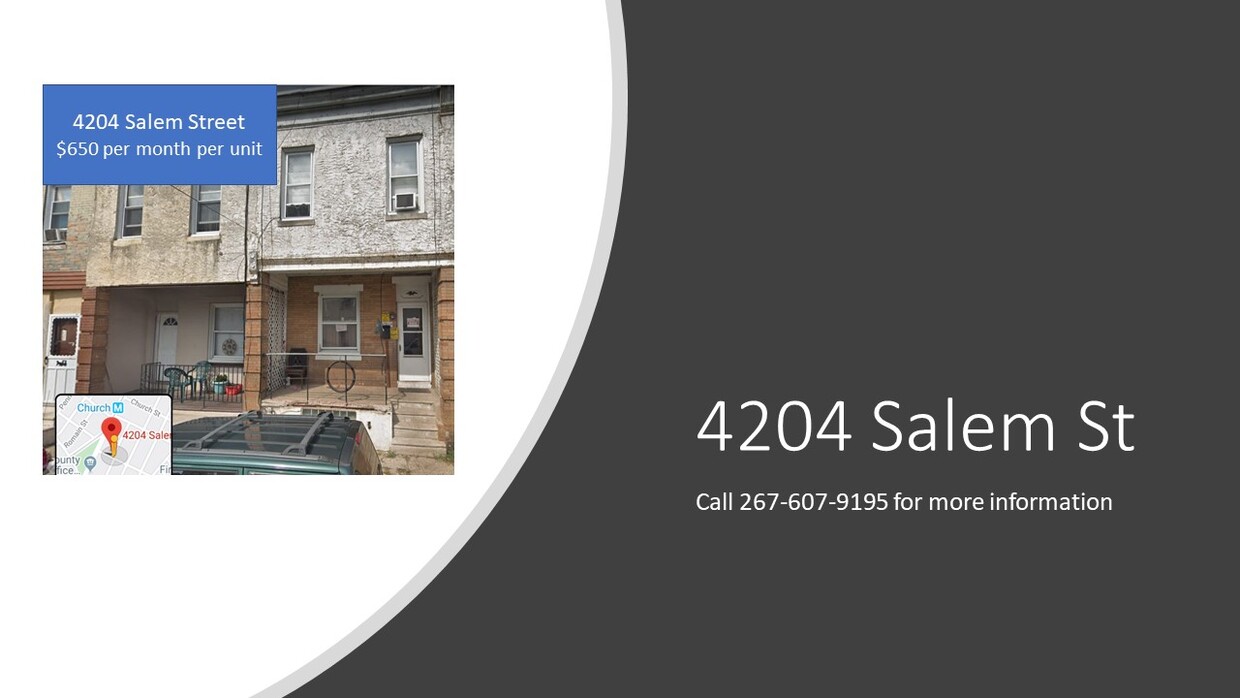 Downstairs unit available - 4204 Salem St
