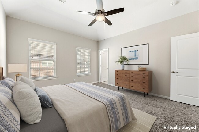 Primary Bedroom with Vaulted Ceiling (Plan 3301) - Villas at Kings Harbor