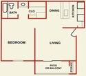 1 Bed, 1 Bath Model
