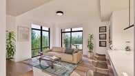 This contemporary 640 square foot apartment in Madison, WI offers a thoughtful blend of style and functionality. The open floor plan maximizes the use of space, creating a seamless flow between living areas. The spacious 190 square foot bedroom provides ample room for rest and relaxation.

Large windows are a standout feature, flooding the space with natural light and offering views of the surrounding area. The modern kitchen is equipped with stainless steel appliances, sleek cabinetry, and a convenient island, perfect for meal preparation and casual dining.

The bathroom showcases a clean, minimalist design with a large vanity and ample storage. Throughout the apartment, wood-look flooring adds warmth and complements the neutral color palette of the walls.

Recessed lighting and a ceiling fan contribute to the overall ambiance, while providing practical illumination and air circulation. The unit's single floor layout ensures easy accessibility and maintenance.

With its prime location at 531 W Washington Ave, this apartment combines urban convenience with contemporary comfort, making it an ideal choice for those seeking a stylish and efficient living space in Madison.