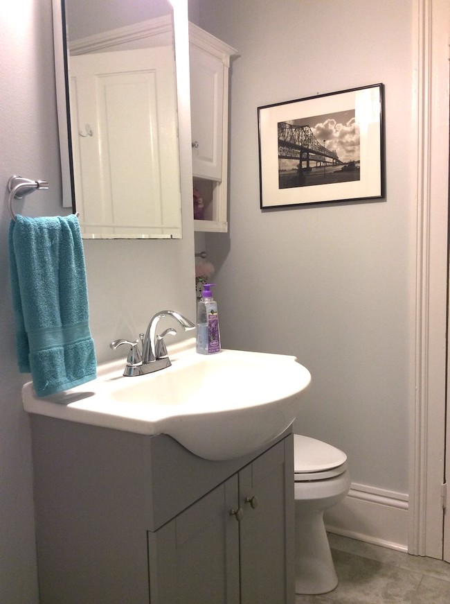 Bathroom vanity with storage. - 4634 Orleans Ave