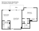 1BR 1BA (710sf)