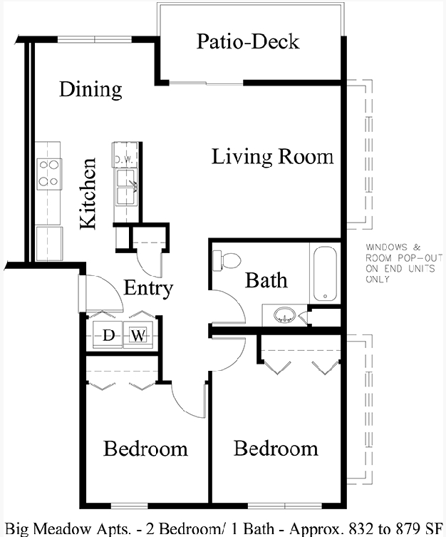 2BR/1BA - Big Meadow Apartments