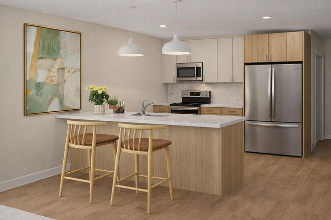 La cocina estilo península de Ardin - The Ardin