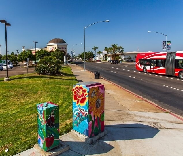 Colorful artwork near the corner of College Avenue and El Cajon Boulevard