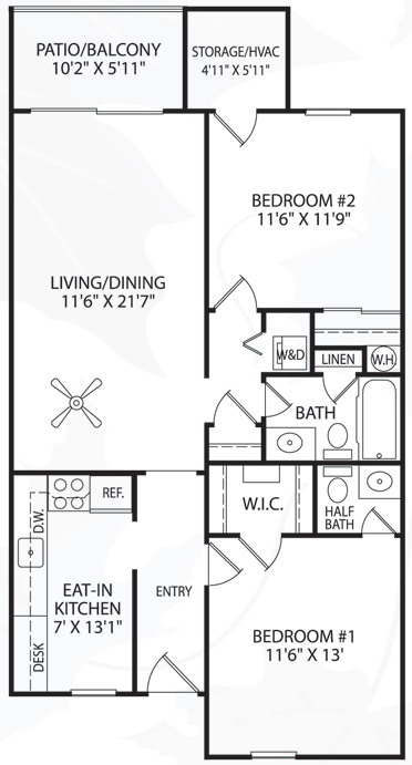 2 Bedroom/1.5 Bathroom - Running Creek