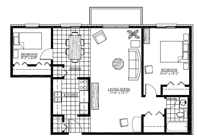 Hilltop Apartments and Townhomes – Townhome wihtout basement