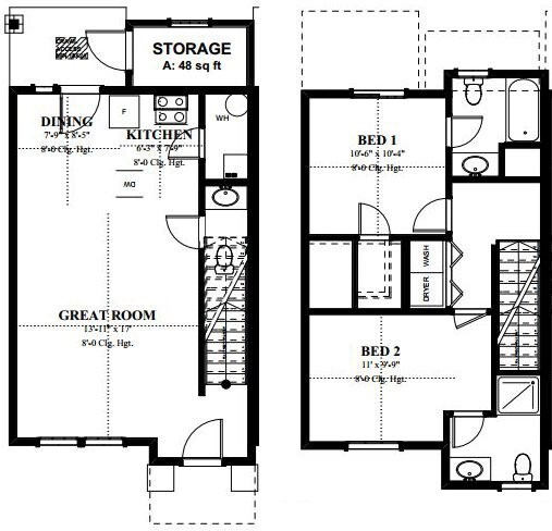 Plano de planta - Creekside Apartments