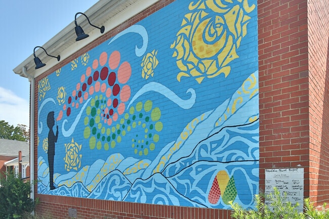 Mauldin's cultural center has many colorful displays of art.