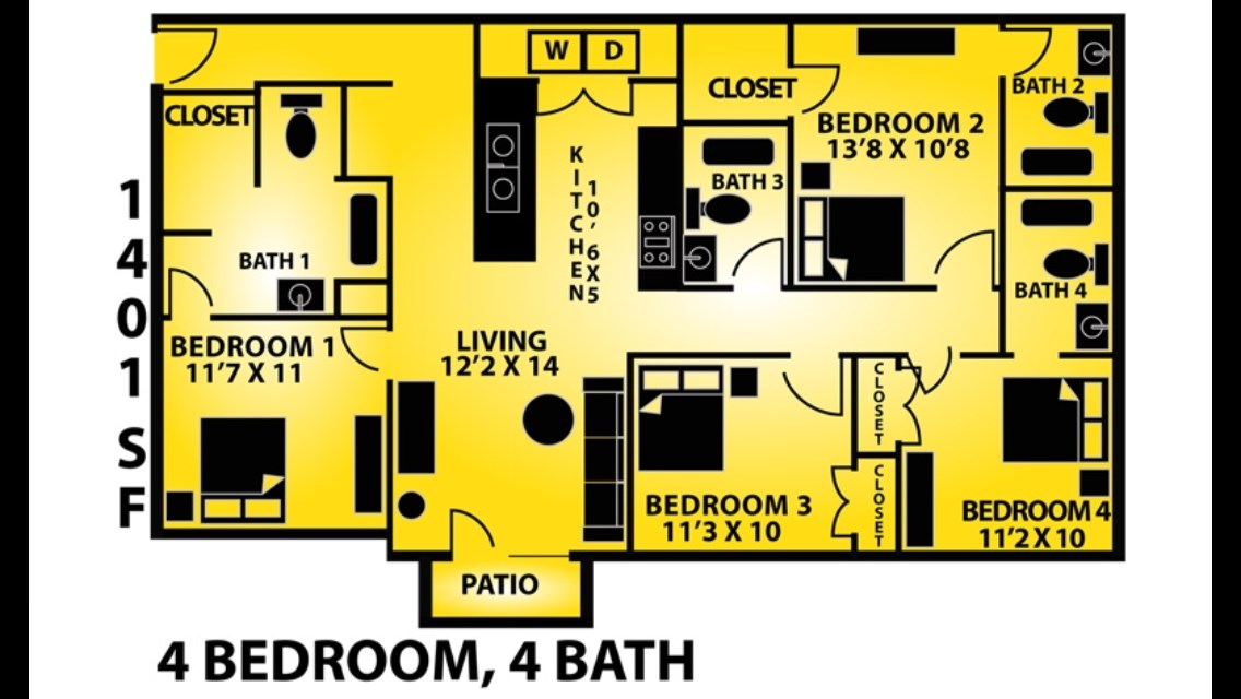 Your room would be Bedroom 1 - 709 Milton St
