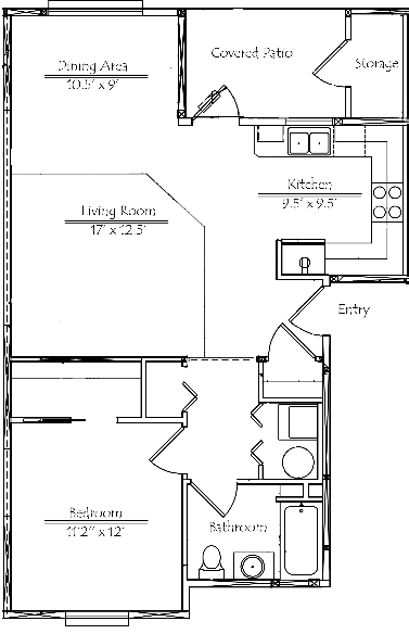 1BR/1BA - Castle Creek Apartments