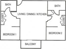 2HAB/1BA - The Legend Apartments