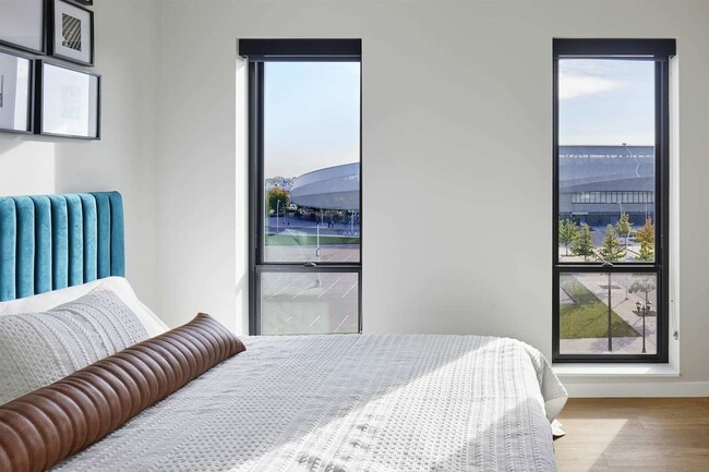 Pitch unit bedroom - The Pitch Apartments