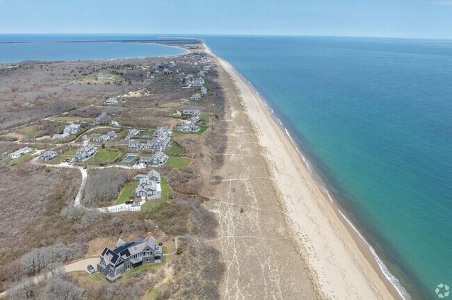 Aerial view of Nantucket's beaches.