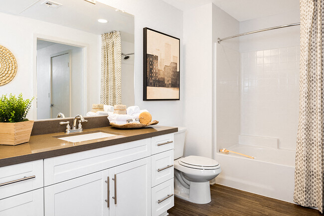 Quartz countertop bathrooms - Apex Laguna Niguel Apartments