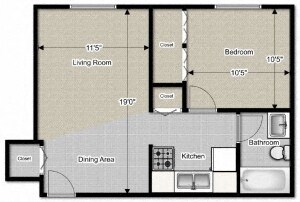 Jordan Court Apartments – 1 Bedroom 1 Bath