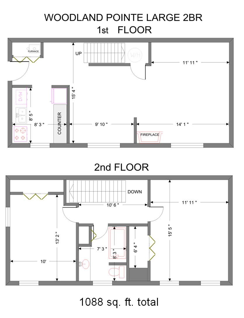 Woodland Pointe – Two Bedroom Townhome