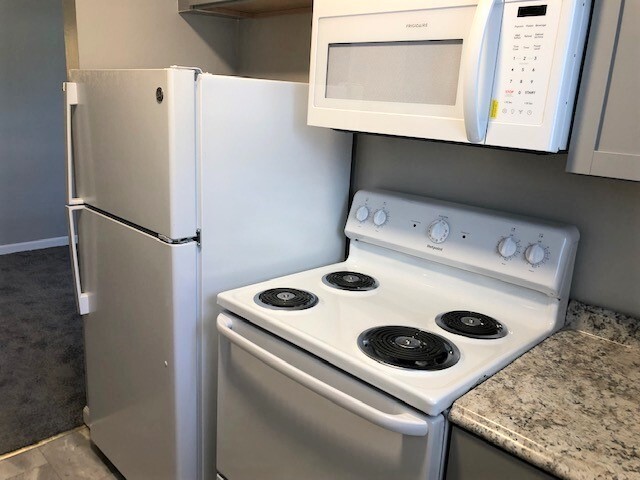 BRAND NEW Kitchen fridge, stove, vented microwave - 1112 Mount Royal Blvd
