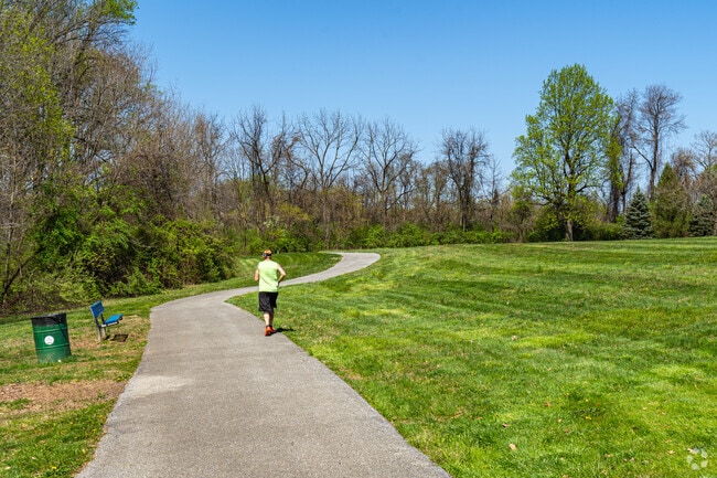 Woods Haven Kruse Park has an open running and walking trail that passes through Claymont.