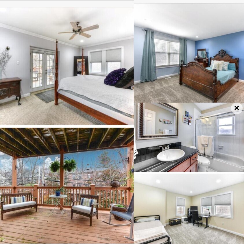 Master Bedroom, Balcony, full bath and bedroom 1 - 404 S Hanley Rd