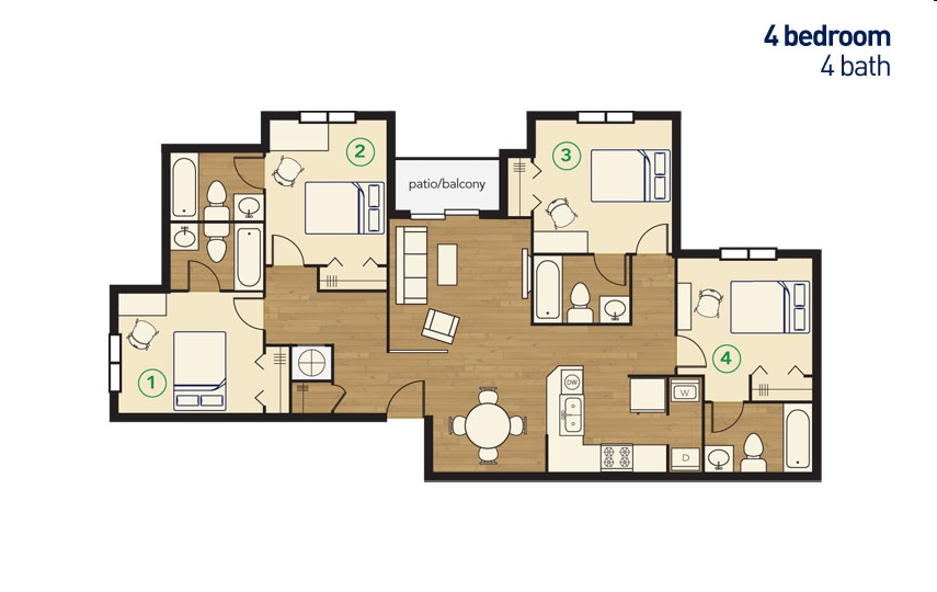 4BR/4BA - River Club Apartments