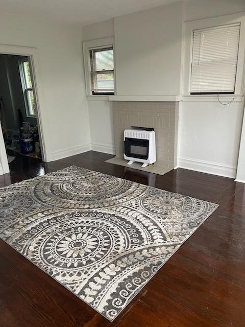Heater in living with refinished hardwood floors - 1529 20th St