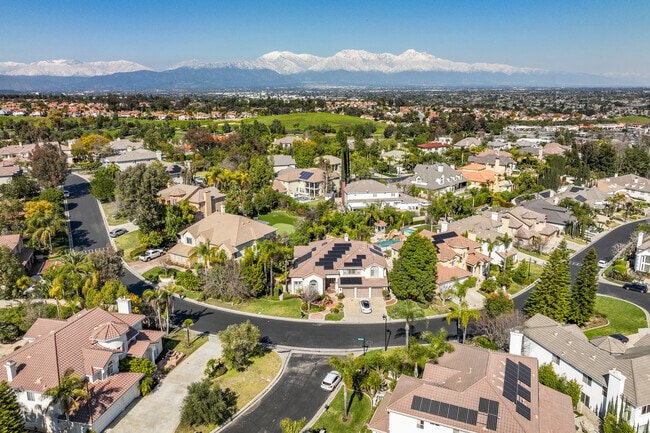 Suburban neighborhoods with contemporary homes are still being developed in Chino Hills.