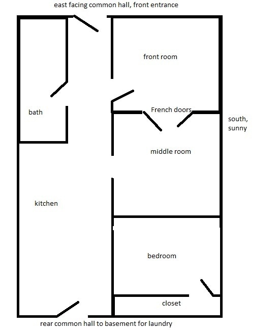 floorplan, no photos of middle room taken, beautiful room. - 97 Walworth St