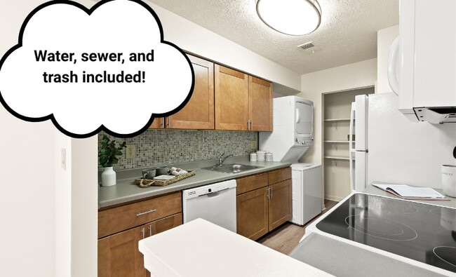Contemporary Kitchen Style- Shown in a 2-Bedroom Floor Plan - Roxalana Hills Apartments
