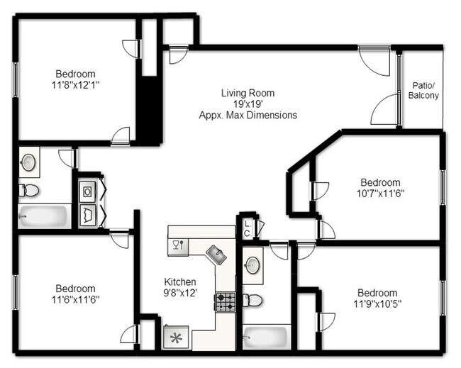 Foto del edificio - Renovated 4 Bedroom 2 Bath Room Downtown -...