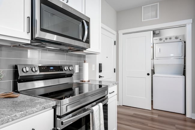 Each apartment includes Washer/Dryers and stainless steel appliances. - The Thomas at GVX