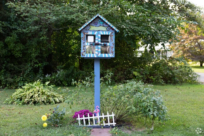 A lovely book exchange sits on some residential streets in Hadley.