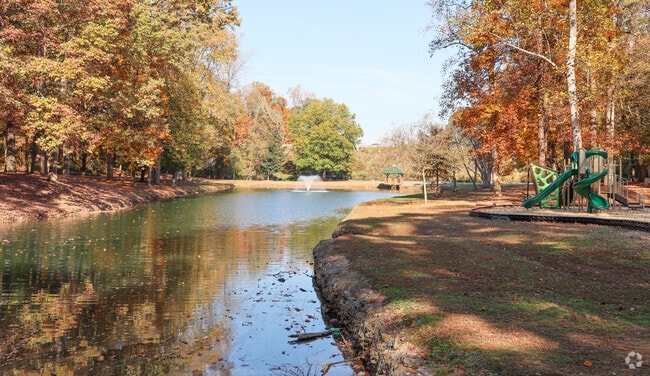 The fall colors are on display along the creek at Martin Luther King Jr. Park.
