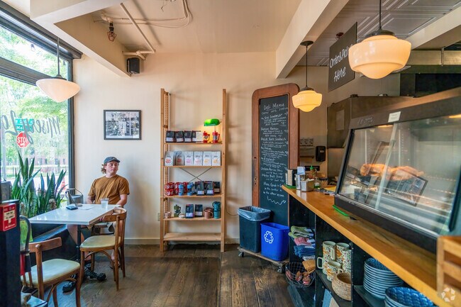 Misery Loves Co. is a small market in Downtown Winooski with a deli counter and seating.