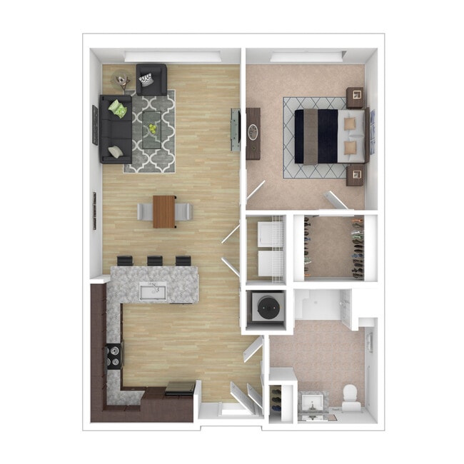 Fern - 1 Bed, 1 Bath, 694 sq. ft. - The Linden Senior Residences