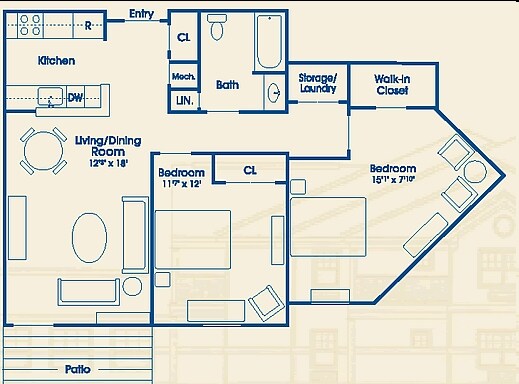 2HAB/1BA - Conifer Village at Patchogue Senior Apartment
