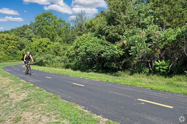 Enjoy 20 miles of cycling trails at Elm Creek Park Reserve.