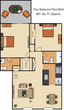 2 Bedroom, 2 Bathroom, 981 Square Feet