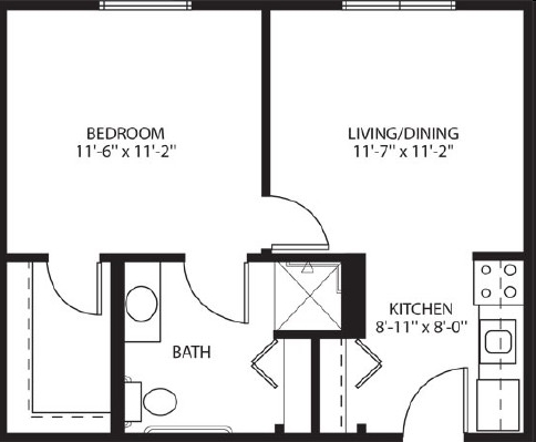 1BR/1BA - The Deerfield (Senior 65+)