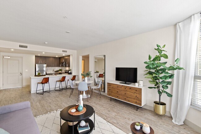 Cocina y sala de estar en apartamentos Aventine en Hercules, CA 94547 - Aventine