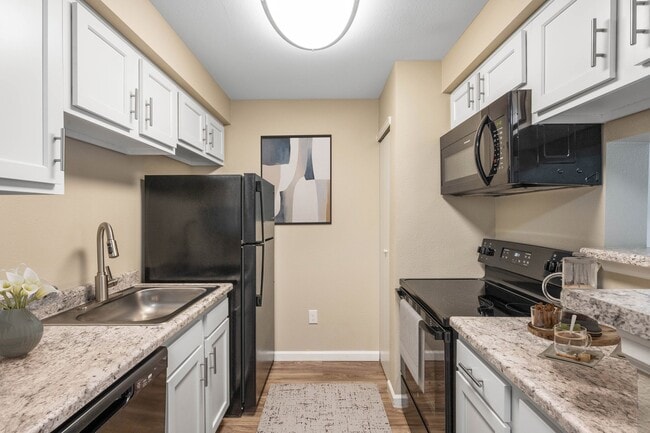 Charming Kitchen with Modern Appliances - Bella Terra at City Center Apartments