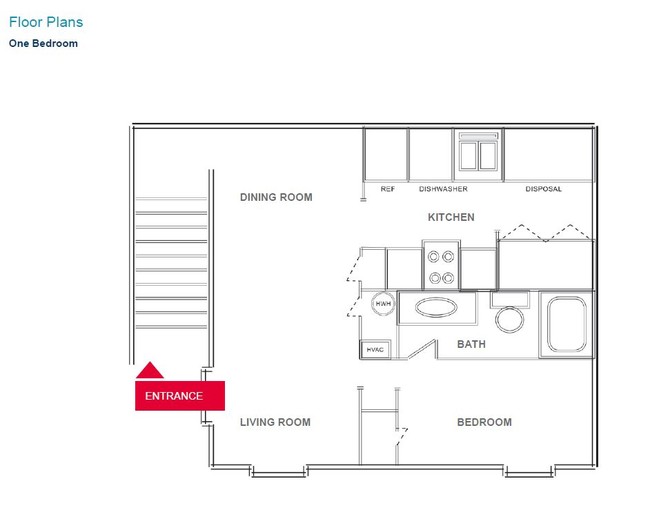 One Bedroom Floor Plan - Wellington Manor