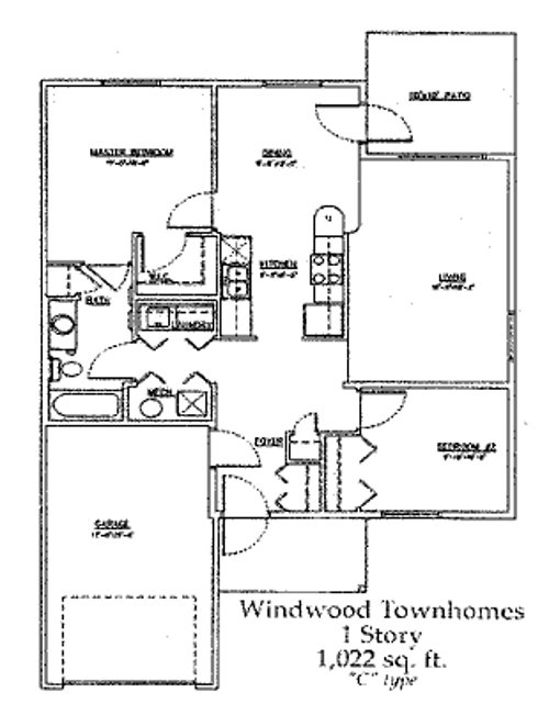 2BR/1BA - Windwood Townhomes