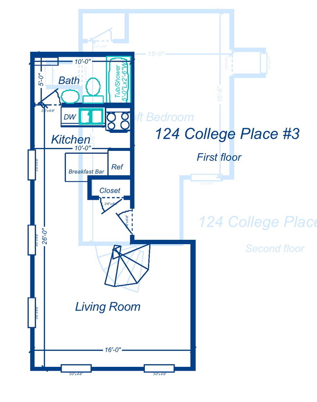 main floor - 124 College Pl