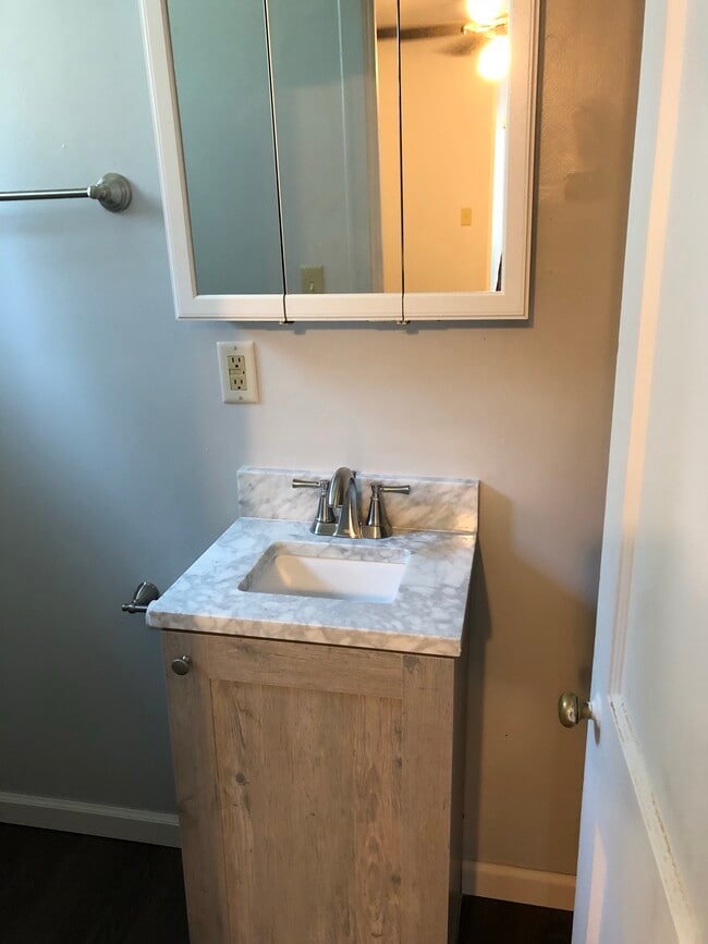 New sink and mirror in brand new bathroom - 717 Liberty St
